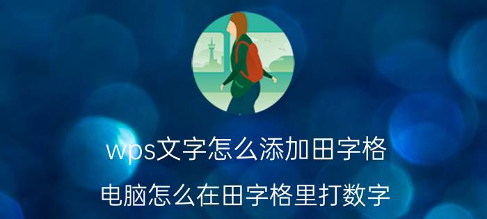 wps文字怎么添加田字格 电脑怎么在田字格里打数字？